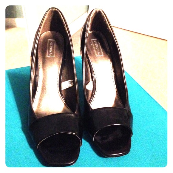 Black Peep Toe Heels