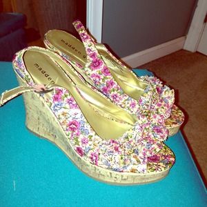 Madden Girl Floral Cork Wedges