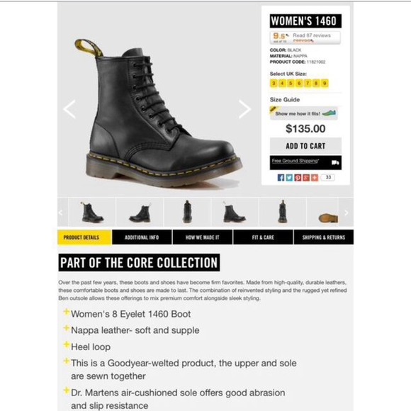 8 eyelet 1460 Doc Martens / Dr Martens