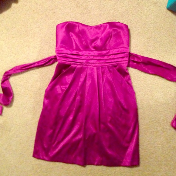 Plum Satin Winter Cocktail Dress