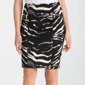 Michael Kors Animal Zebra Print Ponte Skirt