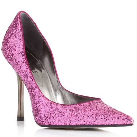 Pink glitter & sparkle Guess Carrie pumps nwt
