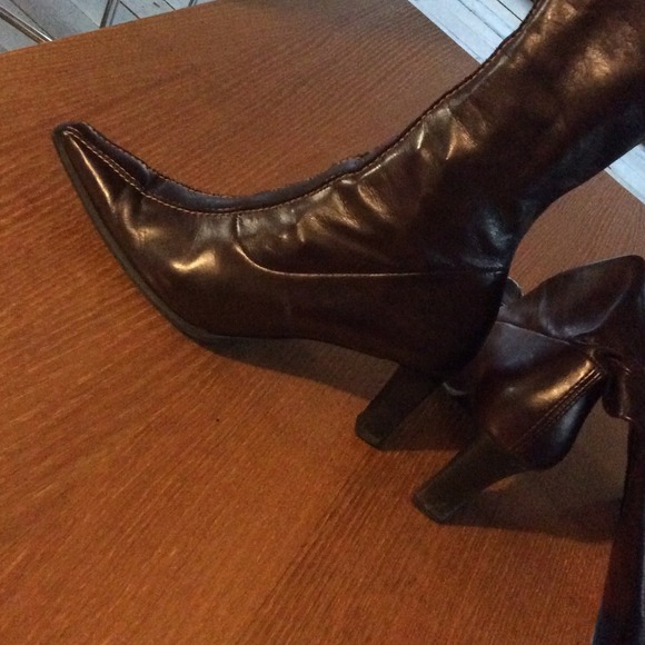 Paul Green Brown Leather Boots - Picture 2 of 3