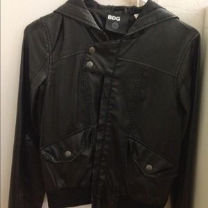 BDG leather hooded jacket from UO