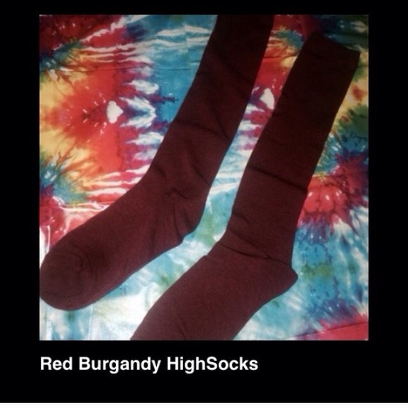 Red Burgandy knee socks