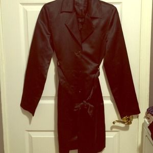 Satin Black Trench Coat