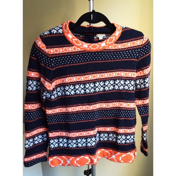 FACTORY WARMSPUN STRIPE FAIR ISLE SWEATER