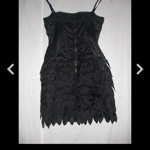 BCBG Runway Corset Black Silk Organza Dress