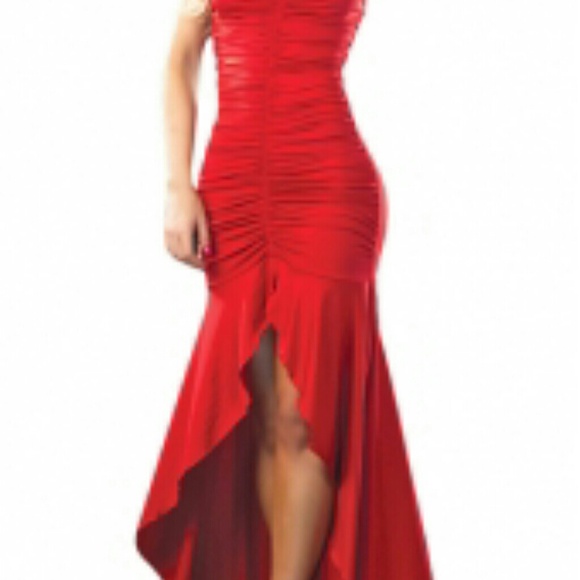 Red lace dress