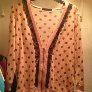 Peach polka dot sweater