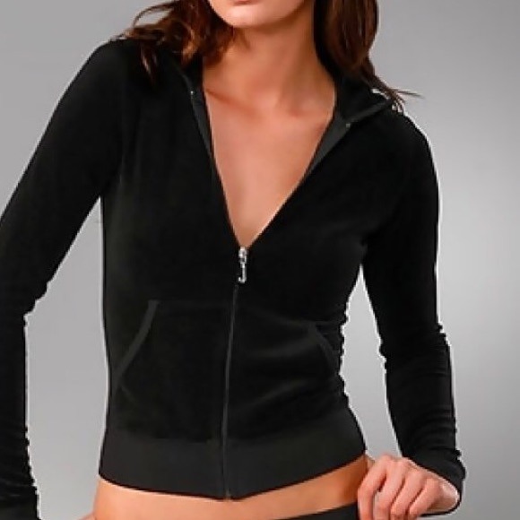 Juicy Couture original black velour zip up