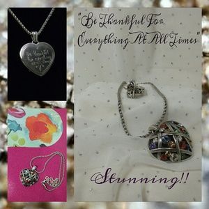 Crystal Domed Heart Pendant Necklace