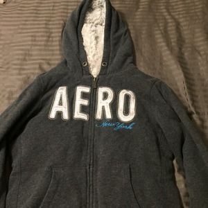 Aeropostale zip up jacket with fur inside
