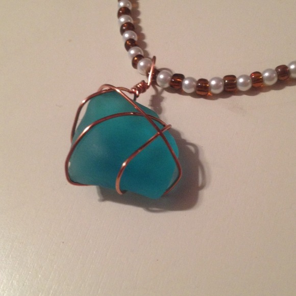 Sea glass pendant necklace