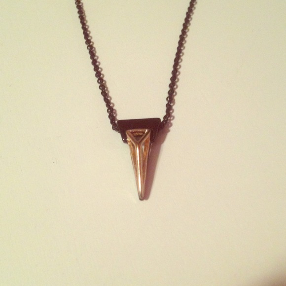 Black And Gold Pyramid Necklace