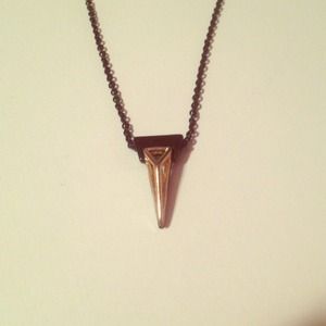 Black And Gold Pyramid Necklace