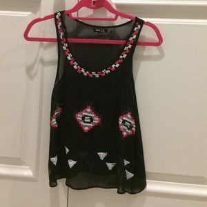 LF Black top with beadwork