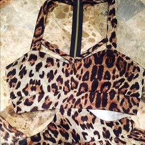 Leopard caged maxi dress