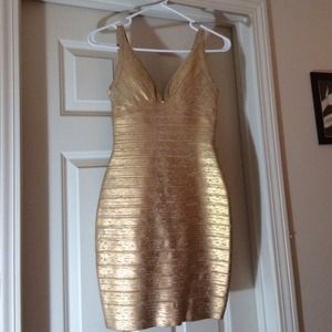 Gold Bandage Dress