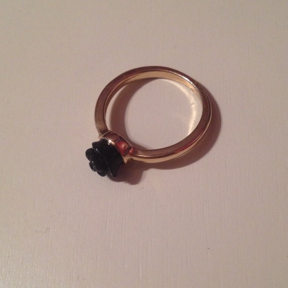 Gold and Black Rose Ring