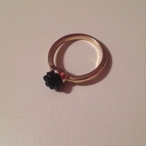 Gold and Black Rose Ring