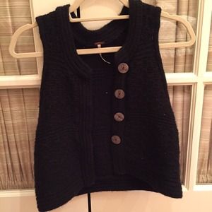Free People black wool vest