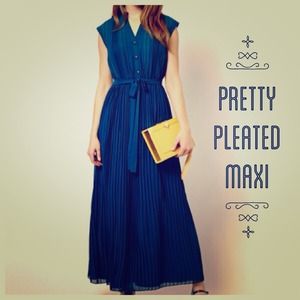 Anthropologie Darling Dakota Teal Maxi Dress Sz M