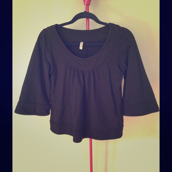 Black bell-sleeved top