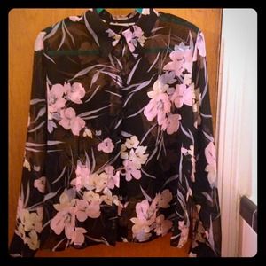 Croft & Barrow Sheer Floral Blouse