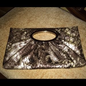 Snake skin clutch