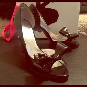Paris Hilton Black Patent Leather Señorita Heel