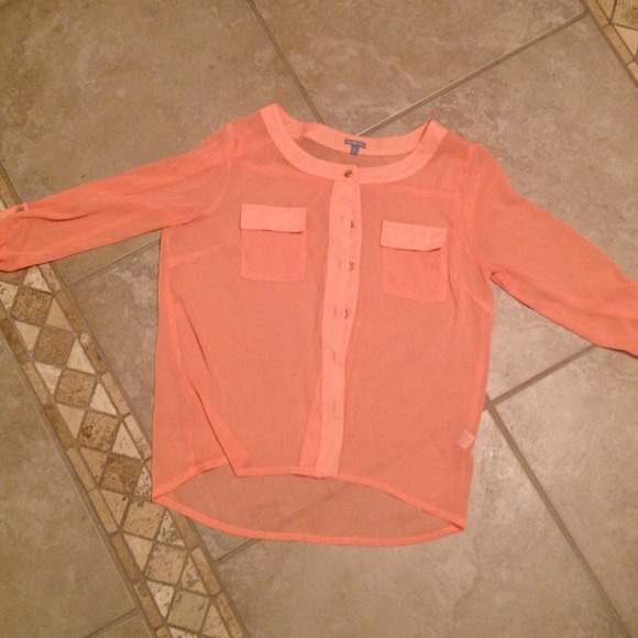 Sheer Top w/ Gold Accent buttons