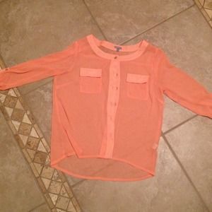 Sheer Top w/ Gold Accent buttons