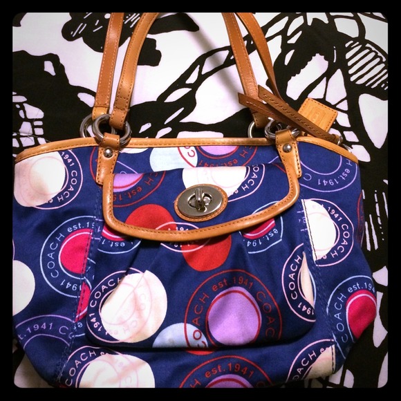 polka dot coach bag