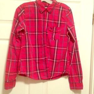 Abercrombie and Fitch Plaid Red Shirt