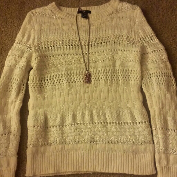 H&M White knit sweater