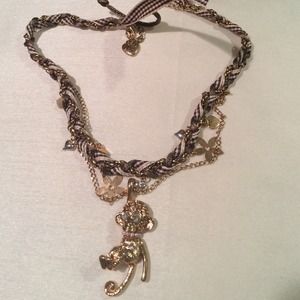 Betsy Johnson monkey necklace