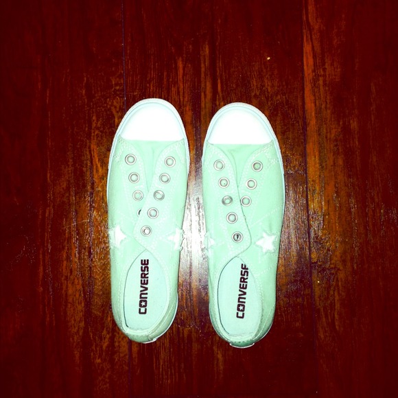 Teal no lace converse