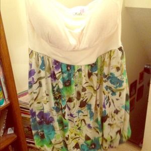 Strapless flower blouse top