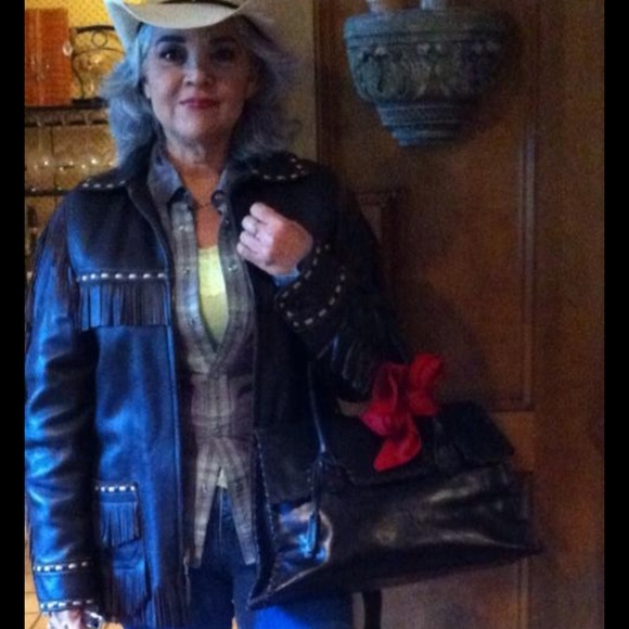 Vintage Fringe jacket brown leather western wear - Picture 4 of 4