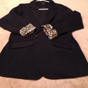 IMAN- womens black blazer (printed cuffs)