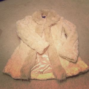 White Faux Fur Bebe Jacket