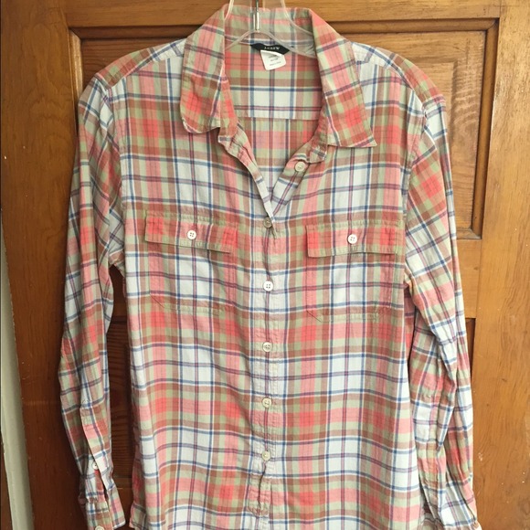 J Crew plaid long sleeve button down