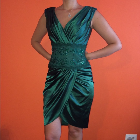 Tadashi green emerald dress
