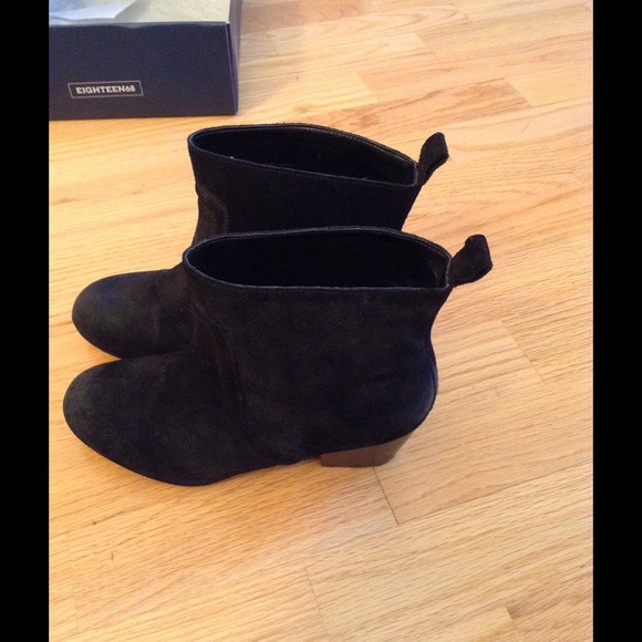 Black suede booties