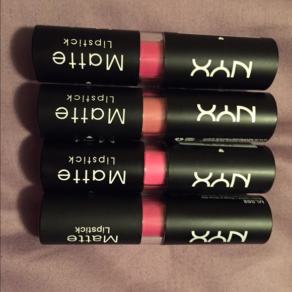 Pink matte NYX authentic lipsticks