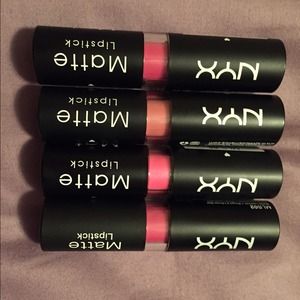 Pink matte NYX authentic lipsticks