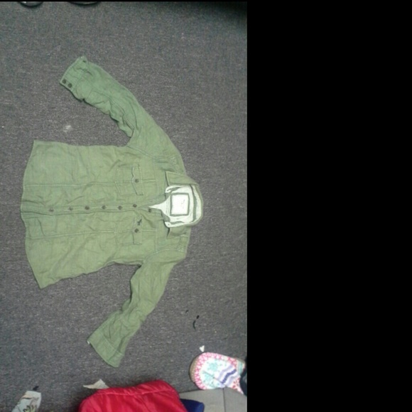Green Abercrombie button down shirt