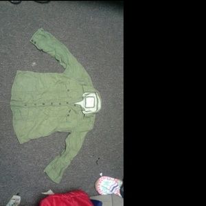 Green Abercrombie button down shirt