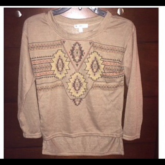 Brown Tribal Print Long Sleeve